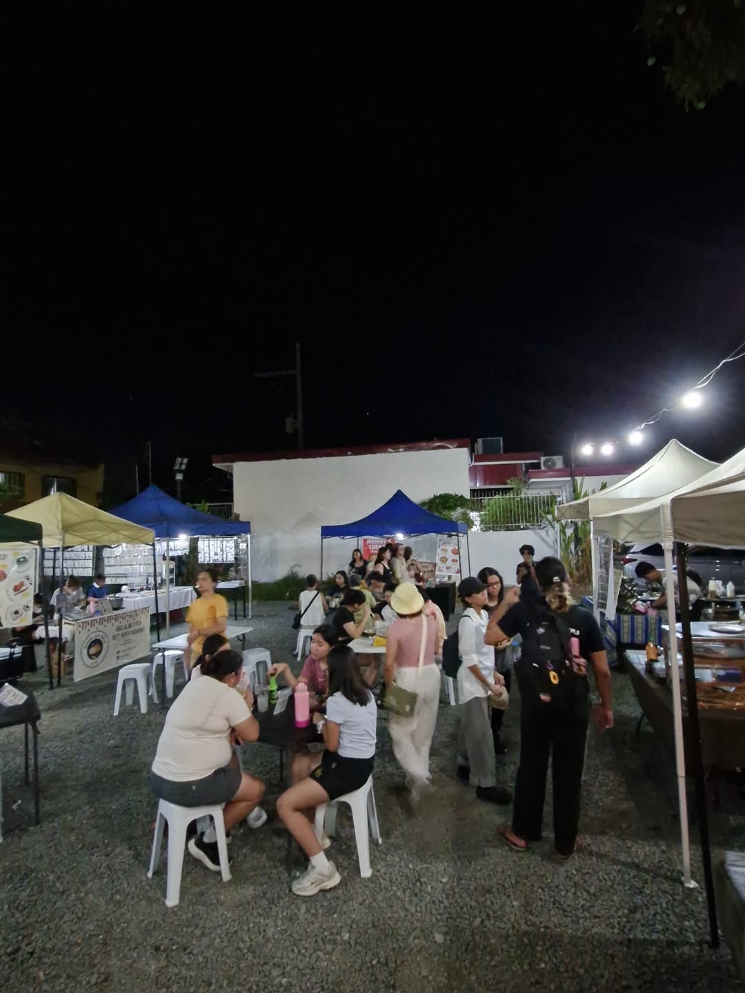 Night market landscape wide shot