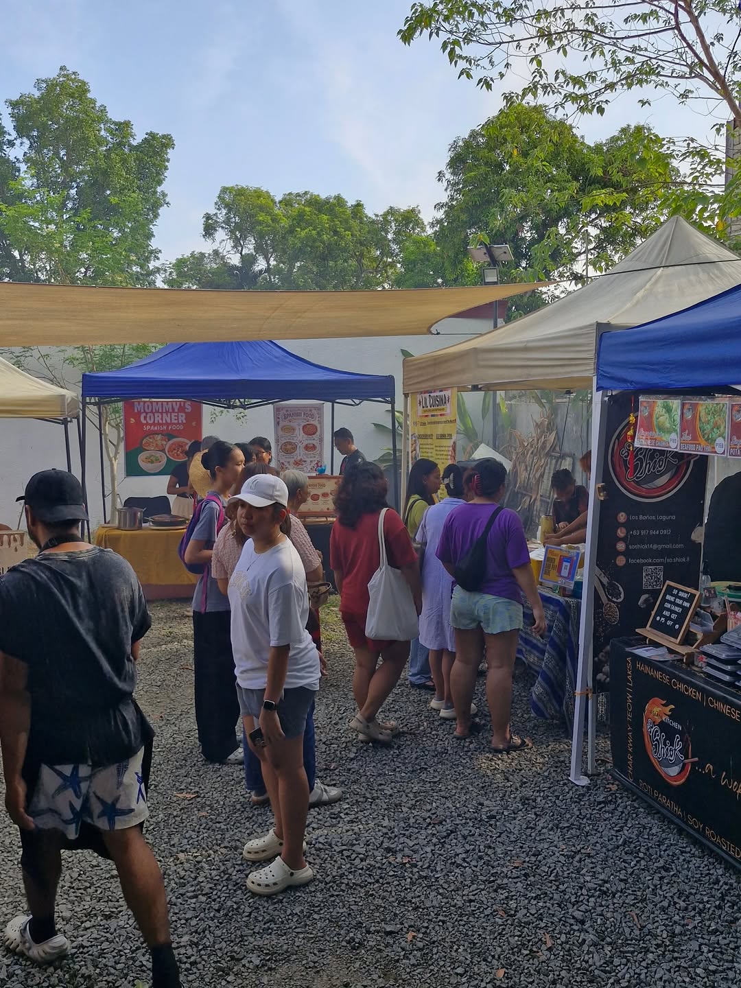 Food stalls at market